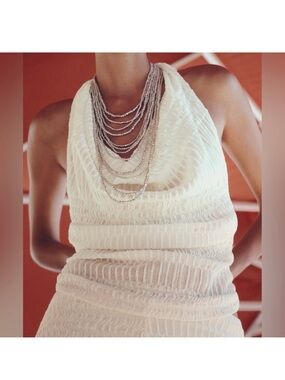 Zara Draped Knit Halter Top in Cream